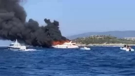 Lüks yatın alev alev yandığı Bodrum'da, meşhur iş adamı Faruk Mıstaçoğlu'nun adı geçiyor